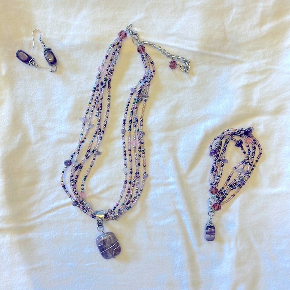 Park lane Rock On necklace, bracelet and earrings.